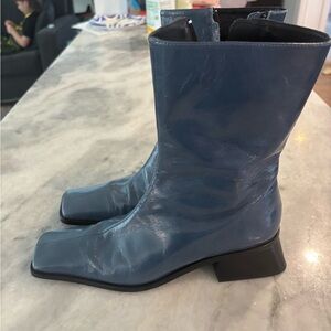 Paloma Wool crinkle patent bootie